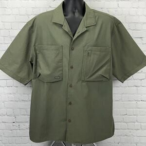 St Roller Original Button Front Camp Shirt XL X-Large Green Saint Roller STRL